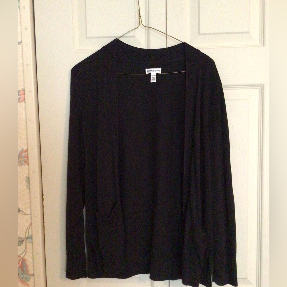 Croft & Barrow Black Open Front Cardigan